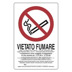 SEGNALE IN PVC 24720 VIETATO FUMARE CM.30X20 [S24720]