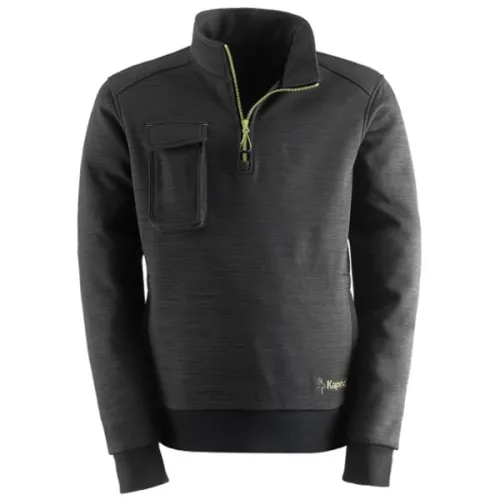 FELPA SLICK MEZZA ZIP NERA XL