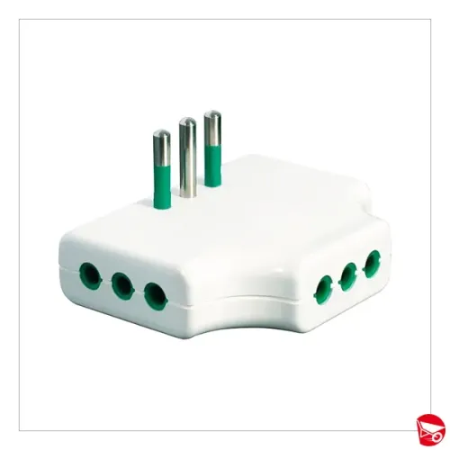 ADATTATORE CIVILE TRIPLO PIATTO 10A B. [F87250]
