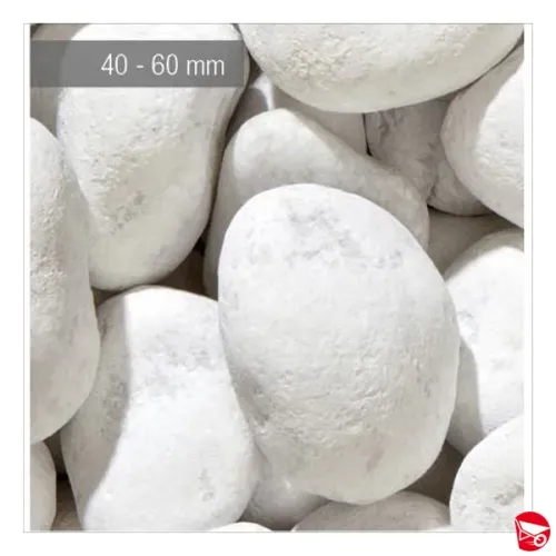 SASSO CIOTTOLO BIANCO CARRARA 40-60 MM. SACCO...