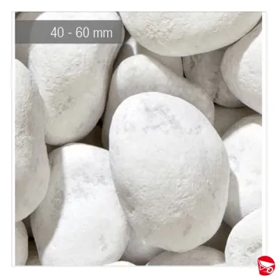 SASSO CIOTTOLO BIANCO CARRARA 40-60 MM. SACCO DA 25 KG.