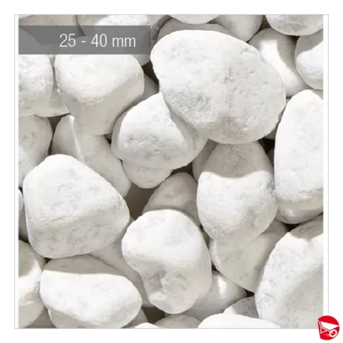 SASSO CIOTTOLO BIANCO CARRARA 25-40 MM. SACCO...