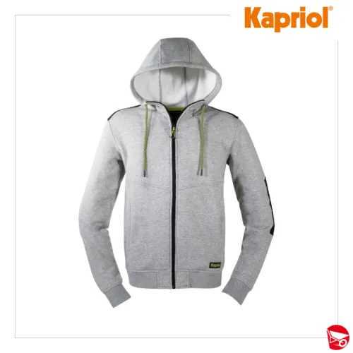 FELPA SLIK CON CAPPUCCIO GRIGIO CHIARO MELANGE...