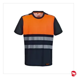 T-SHIRT HV ARANCIONE/BLU XXL