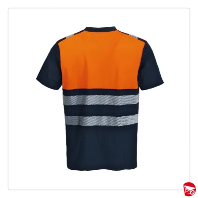 T-SHIRT HV ARANCIONE/BLU XXL