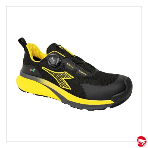 SCARPA DIADORA VORTEX LOW BOA GIALLO S3S 44...